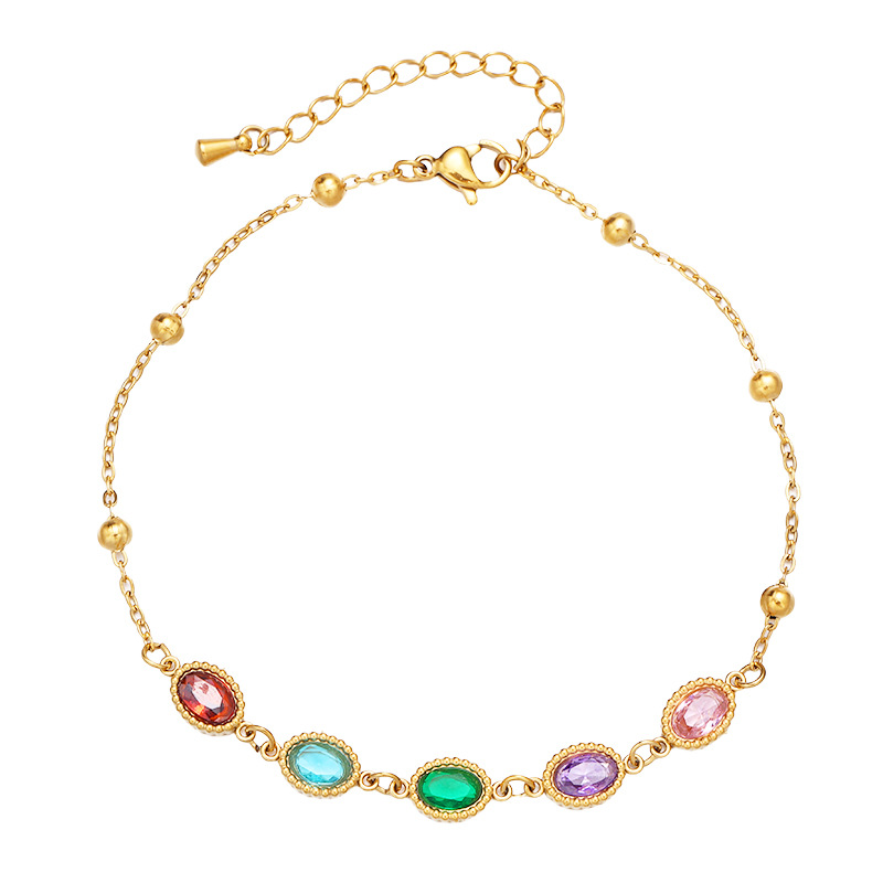TENA Europa y América personalidad transfronteriza diseño geométrico color zircon pulsera ligera de lujo de alta calidad no se desvanece pie al por mayor