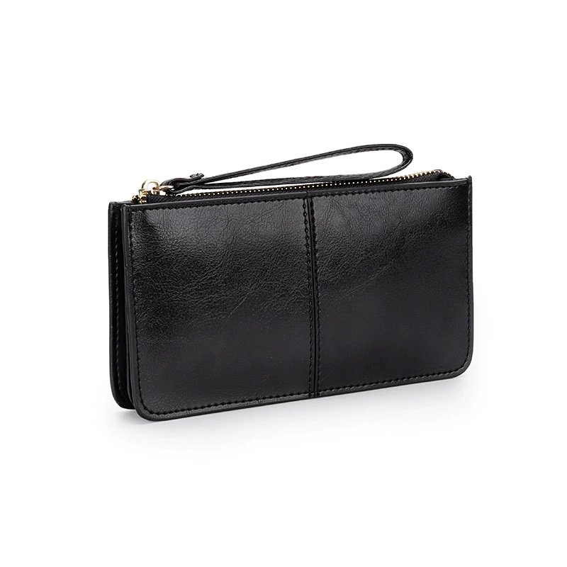 (Кросс-бордерная торговля), маленькая clutch сумочка, длинный вместительный бумажник на молнии, натуральная кожа