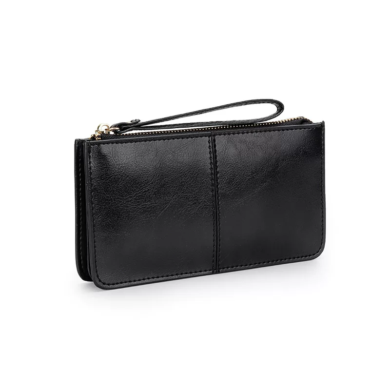 (Кросс-бордерная торговля), маленькая clutch сумочка, длинный вместительный бумажник на молнии, натуральная кожа