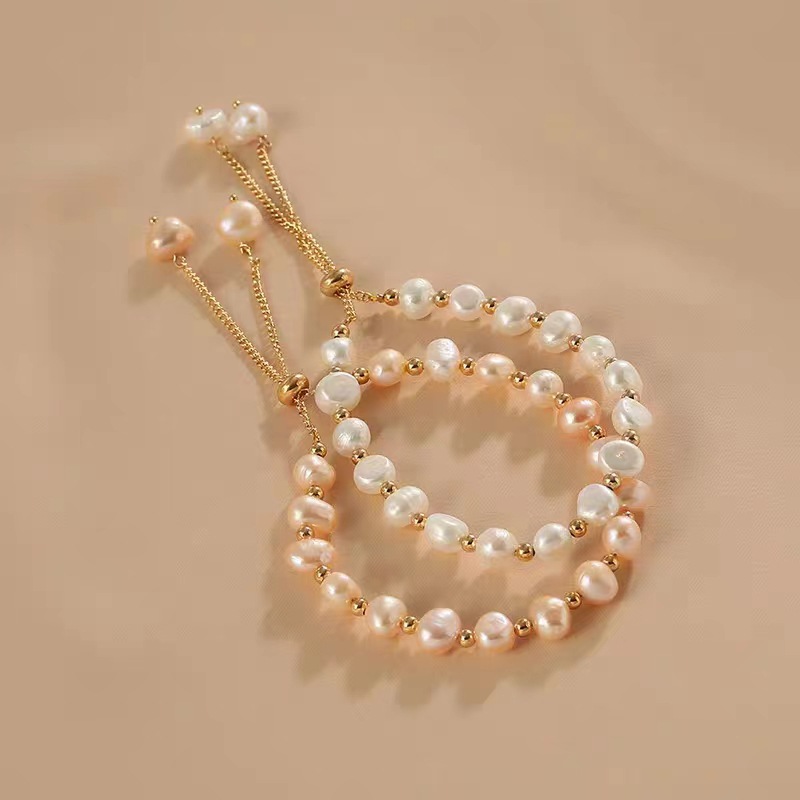 Bracelets Classification Elegant Simple Style Round Imitation Pearl Beaded Plating Women's Bracelets