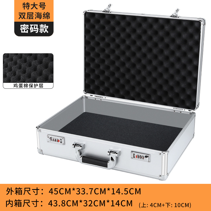 DIY caja de herramientas de aleación de aluminio maleta multifuncional equipo de hardware caja de instrumentos de almacenamiento de seguros caja de aluminio hogar