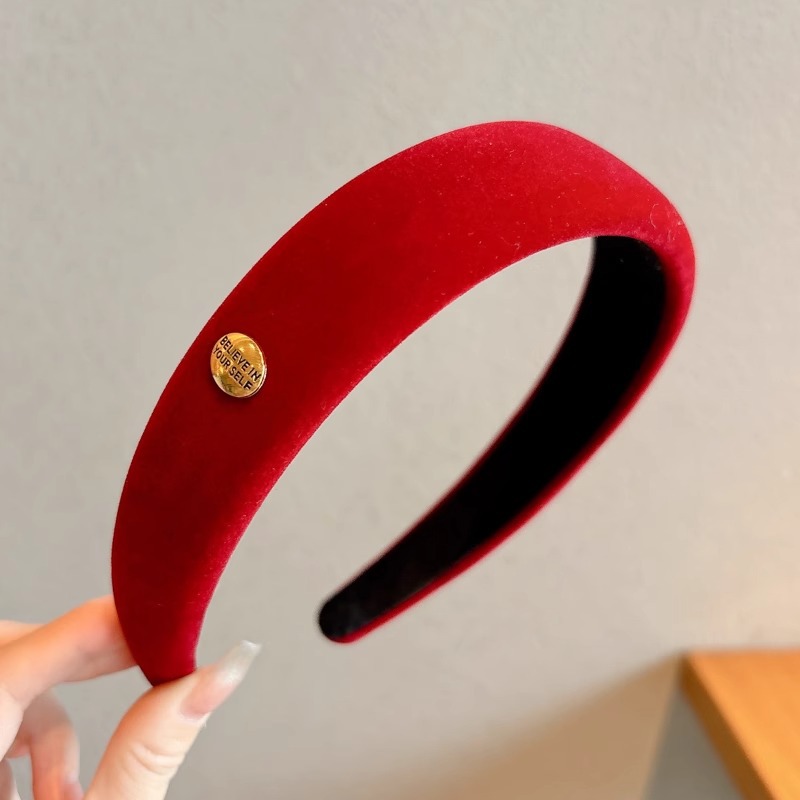 Otoño y invierno de Anchor Rojo de peluche banda de cabello de alta sensación de niños joyería de cabello coreana cara pequeña tarjeta de cabello banda de cabello para mujeres