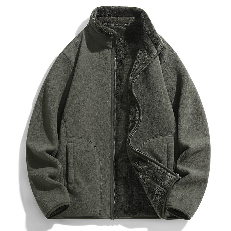 Autumn and winter cross-border lamb fleece fleece jacket men's double-sided fleece jacket men's and women's fleece fleece fleece jacket men's fashion Autumn and winter cross-border lamb fleece fleece jacket men's double-sided fleece jacket men's and women's fleece fleece fleece jacket men's fashion