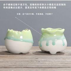 Cactus Thumb Planter, Ceramic Glazed, Breathable, Minimalist, Wholesale, Milk Can, Ice Crack Flow Glaze, Small Flower Planter