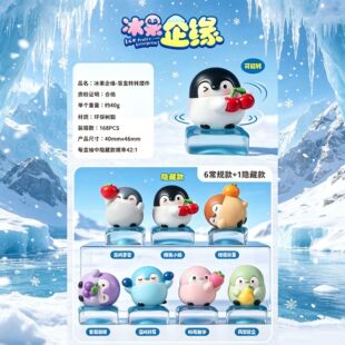 Instant delivery of ice fruit Qi Yuan blind box penguin hand-made station small ornaments resin to send to friends blind box wholesale