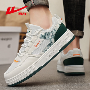 Huili Official genuine goods 2025 Spring New Men's National Style Handsome Thick Bottom Breathable Soft Bottom White Shoes Joker Board Shoes