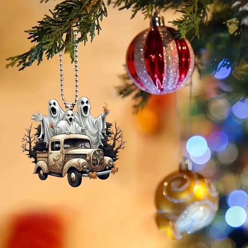 2D Halloween horror fantasma coche nuevo producto colgante acrílico plano transfronterizo colgante de automóvil colgante para el hogar colgante