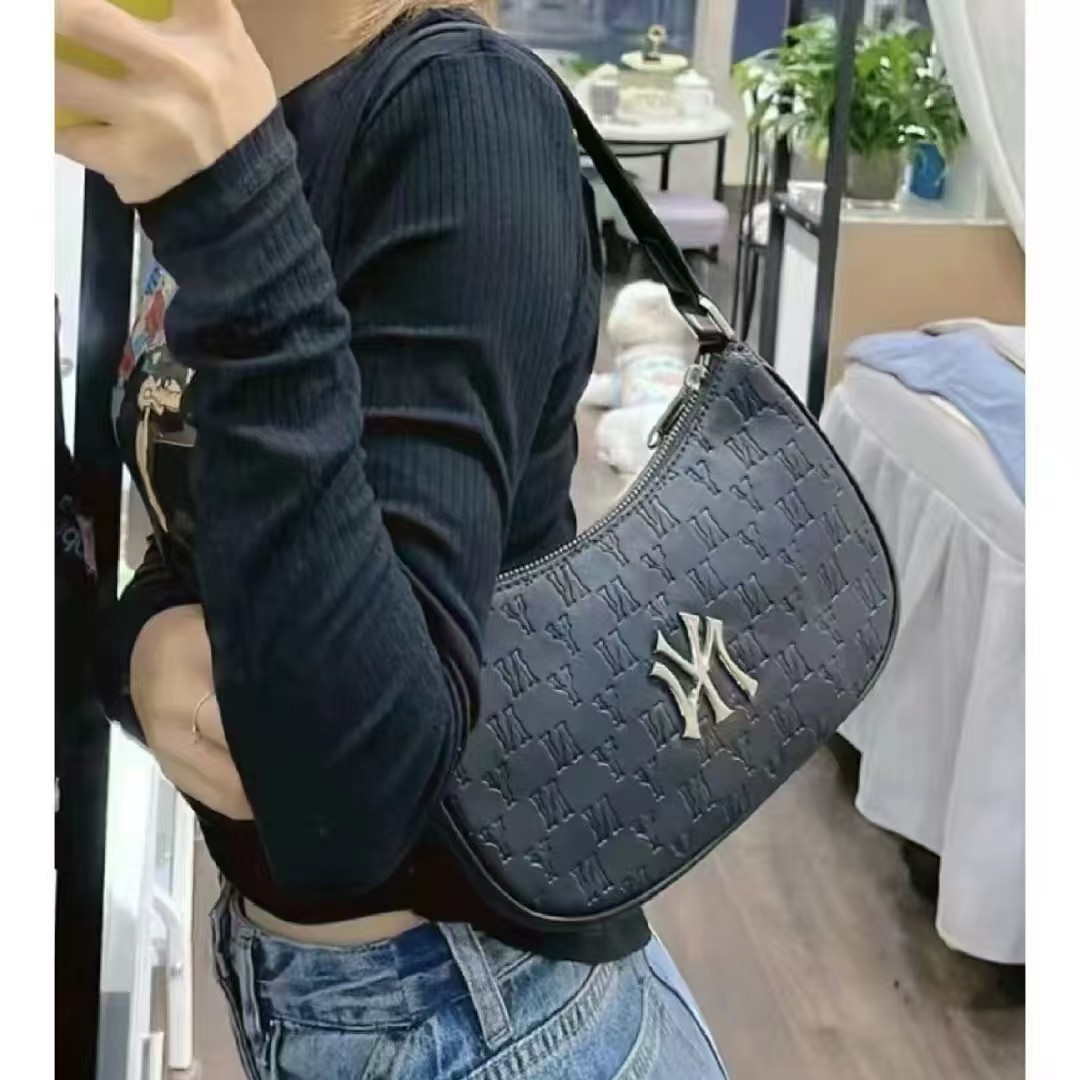 Korea MLB Underarm Bag 2025 New NY Embossed Fashion Versatile Shoulder Bag Luxury Handbag for Women - Thumbnail 3