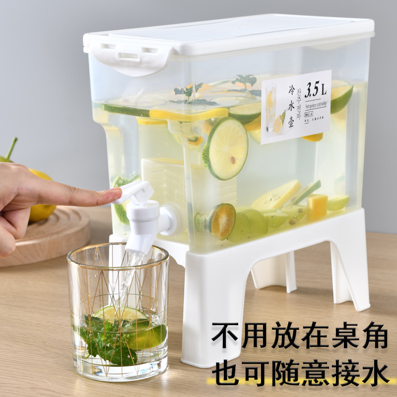 冷水壺帶龍頭放冰箱水果茶壺夏家用檸檬水瓶水壺涼水桶冷泡瓶冰水