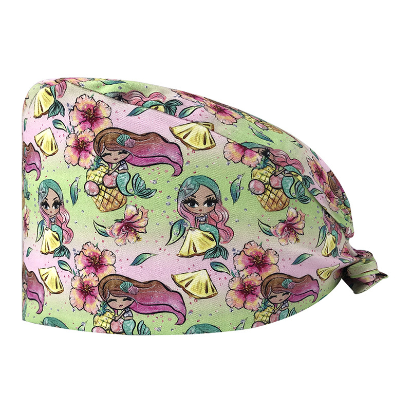 Venta caliente de Europa y América Mickey casquillo de la enfermera médico tapa de impresión de algodón puro sombrero de trabajo de exportación de comercio exterior en la acción al por mayor