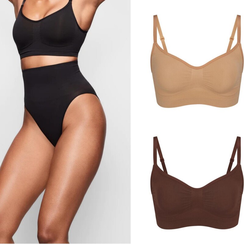 2024SK Flat for Kardashian Body Shaping Underwear Bra Sexy Pure Want to Gather No Steel Ring Sling Adjustable Bra