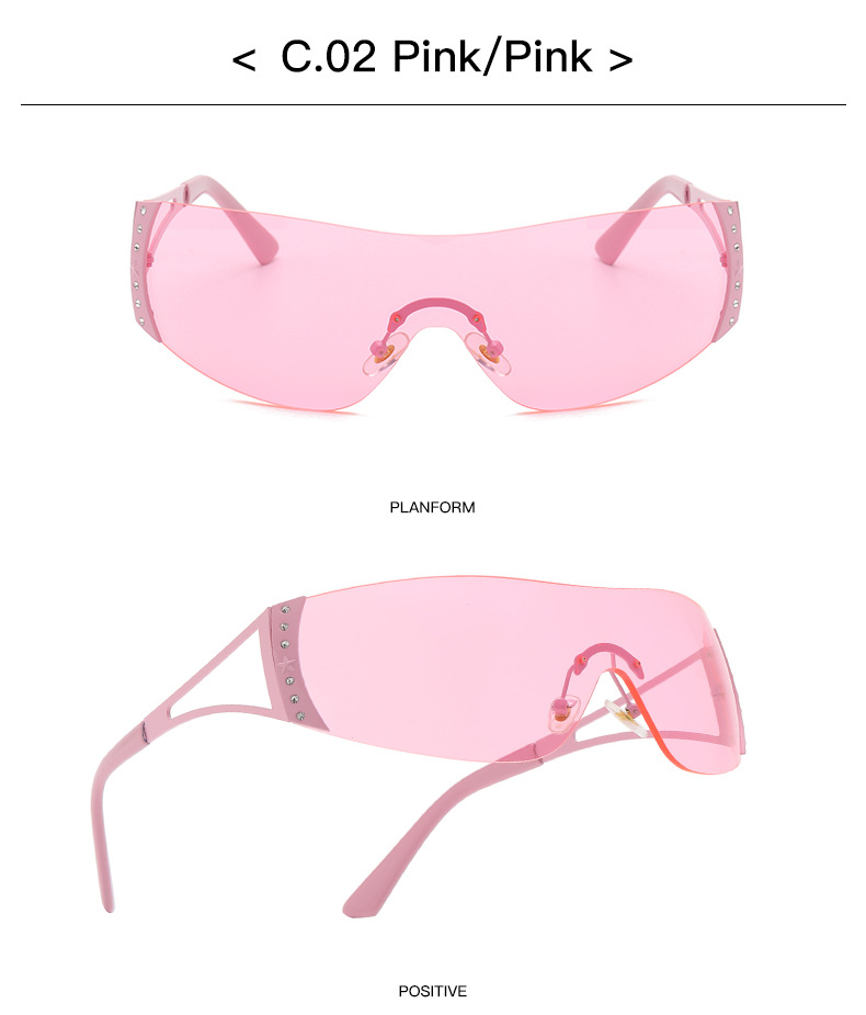 58g Weight Frameless Glasses Structure Solid Color Ac UV400 Protection Square Frameless Women's Sunglasses