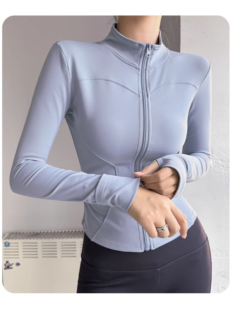 Fleece Quick-Drying Yoga Jacket Pilates Fitness Skinny Top Fitness Suit Women_desvips.com