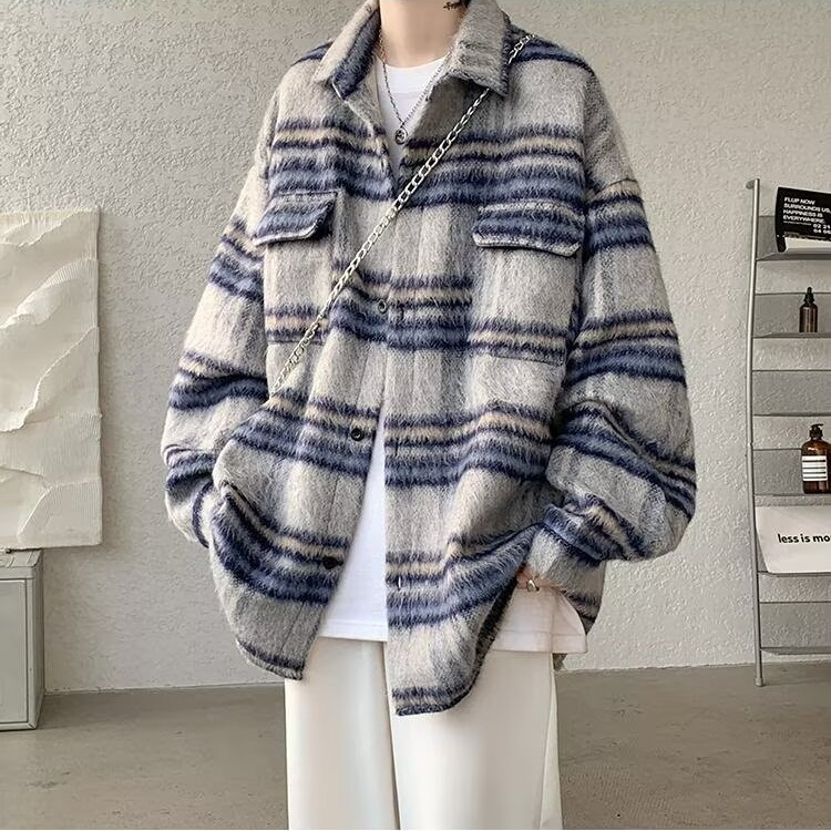 Woolen demi-season retro jacket