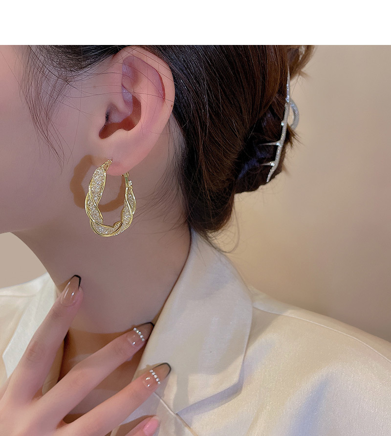 Simple Style Geometric Copper Plating Zircon Earrings 1 Pair