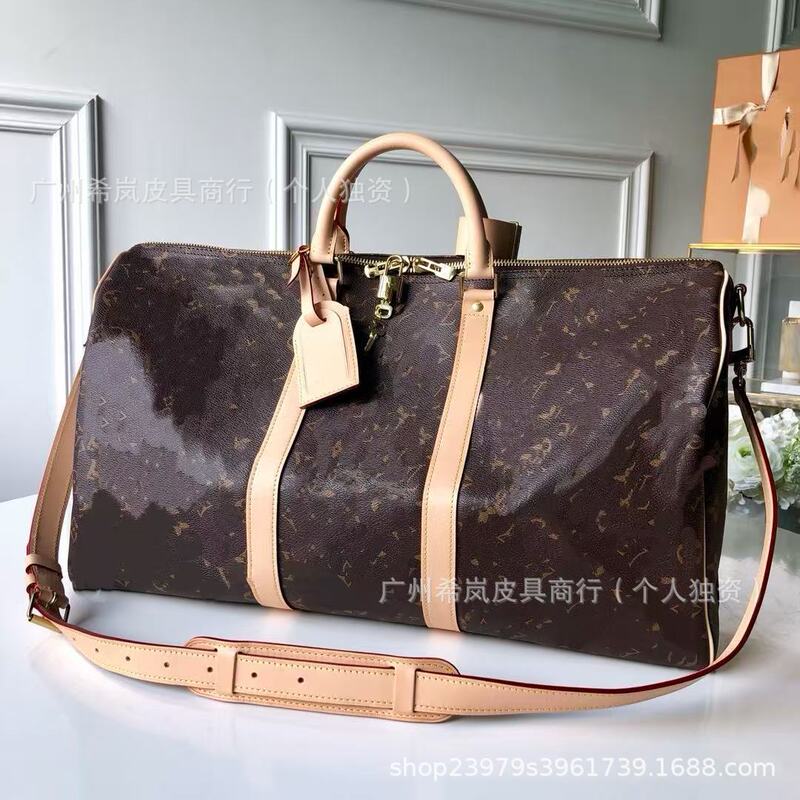 Guangzhou High-End Vintage Travel Bag Keepall 50 Handbag Boston Fitness Large Capacity Luggage Storage Bag Guangzhou High-End Vintage Travel Bag Keepall 50 Handbag Boston Fitness Large Capacity Luggage Storage Bag
