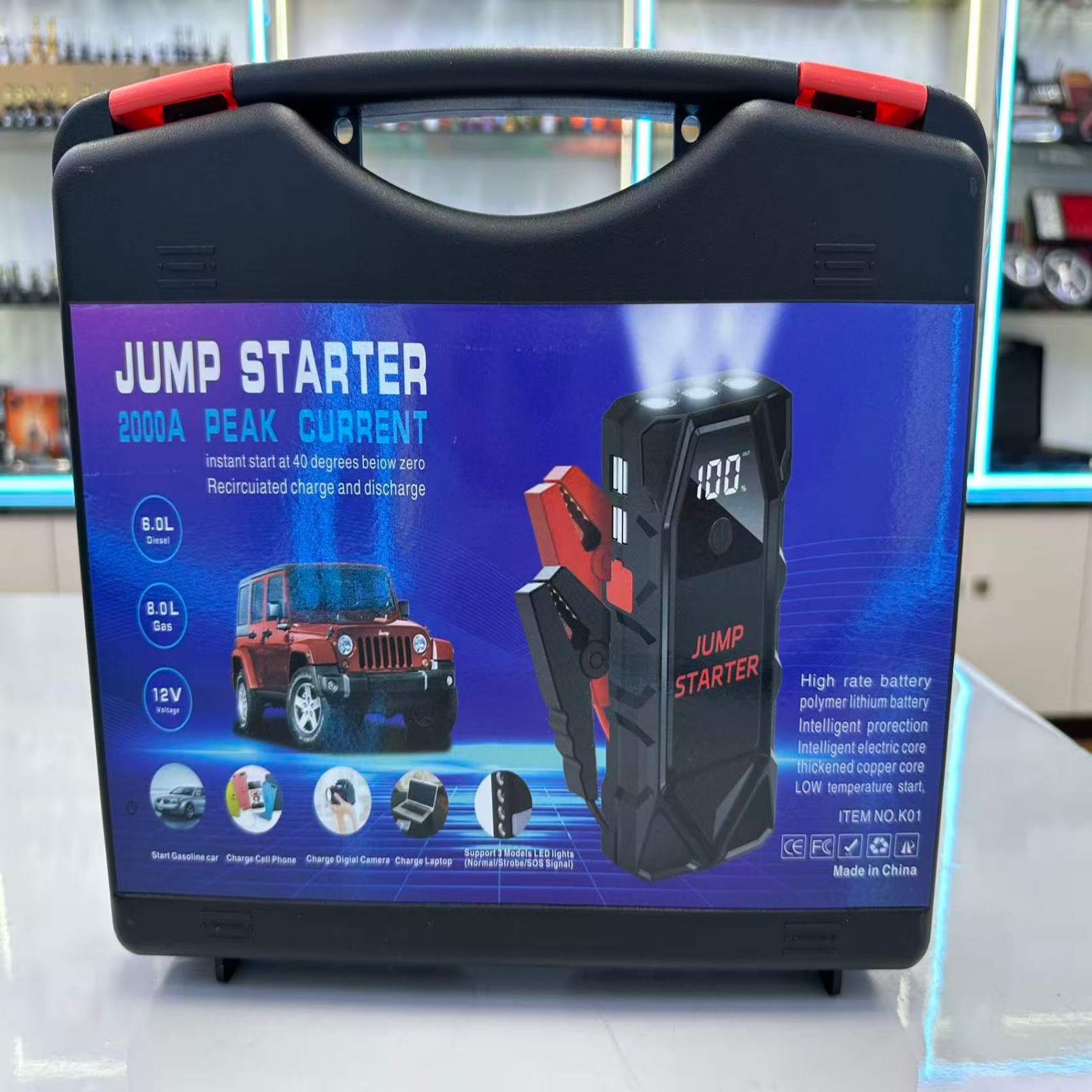 12V Portable Wireless Car Air Compressor Emergency Starter All-in-One Power Supply Car Jump Starter Power Bank