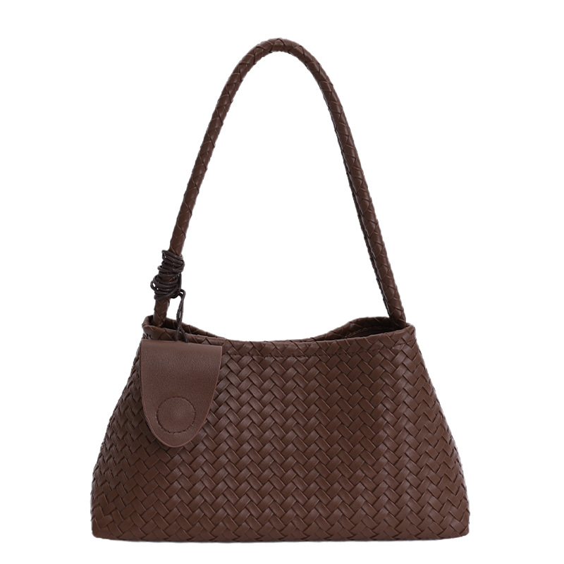 Bolsas de tejido casuales transfronterizas texturas bolsas de brazo mujeres otoño y invierno 2025 nuevo bolso de estilo extranjero bolso de hombro de moda