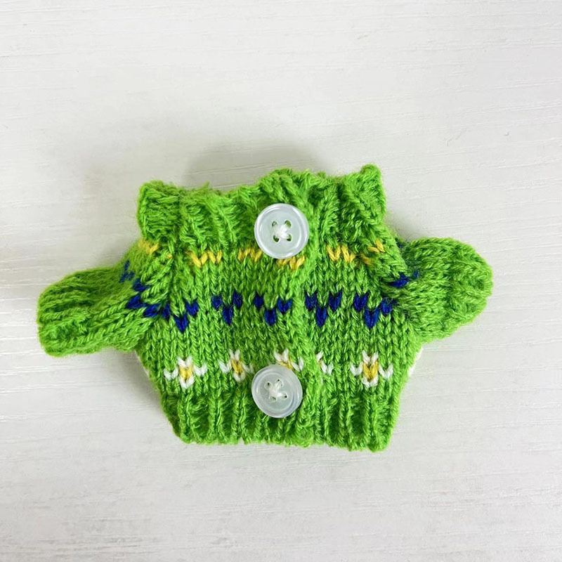 15cm ciego caja pull paño suéter pantalones macaron labubu colgante muñeca suéter Año Nuevo suéter lindo