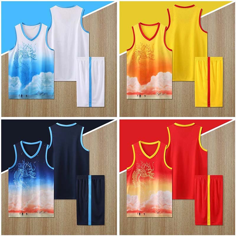 Uniforme de entrenamiento de barco dragón, ramas de barco dragón, ropas de barco dragón, ropas de baloncesto, impresión masculina