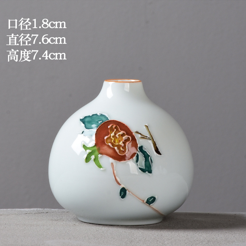 Pintado a mano pequeño florero arreglo de flores secas hecho a mano de cerámica decoración del hogar sala de estar decoración creativa simple moderno hidropónico
