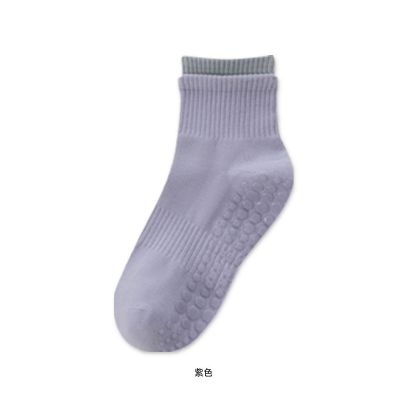 瑜伽袜子女中筒袜秋季硅胶防滑室内健身地板袜普拉提初学者运动袜|undefined
