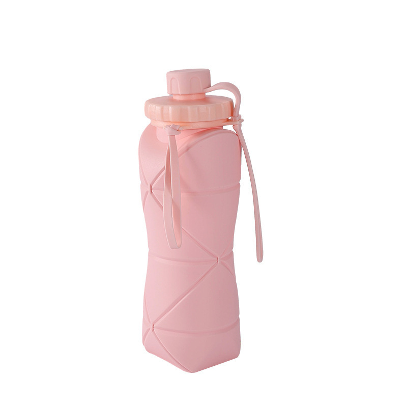 Taza de agua plegable de silicona taza de agua de deportes al aire libre retráctil portátil 600ml taza de agua de deportes al aire libre de viaje de gran capacidad