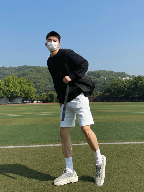 美式重磅纯色长袖T恤男士宽松纯棉青少年白色情侣内搭上衣打底衫|undefined