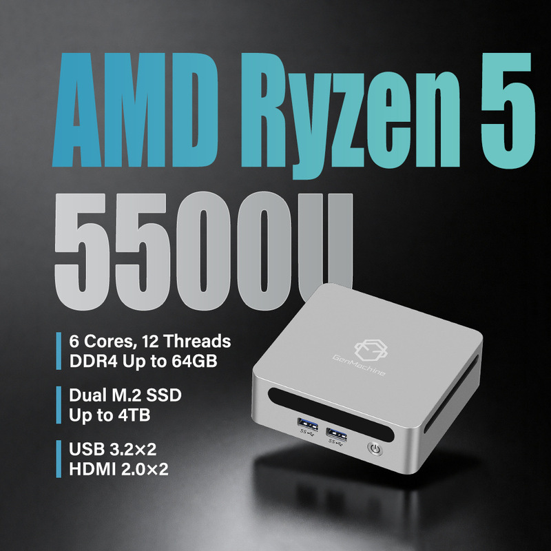 Mechanical Jun Computer Mini Small Host Ruilong R5-5500U Low Power Game LOL Business Office MINI PC Mechanical Jun Computer Mini Small Host Ruilong R5-5500U Low Power Game LOL Business Office MINI PC