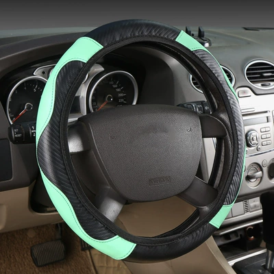 Cross-border e-commerce explosions car steering Steering wheel cover - black-green-38cm