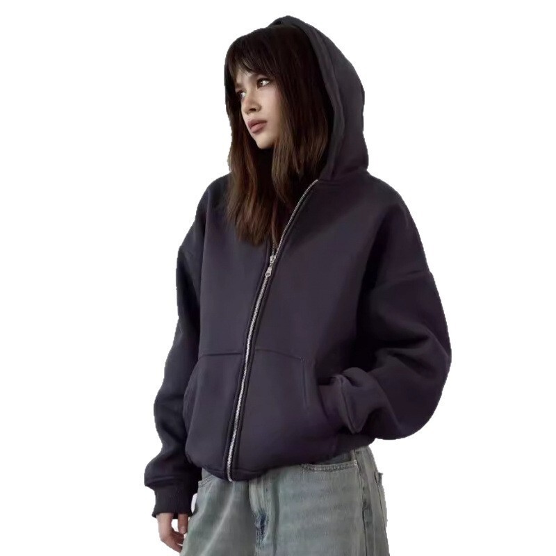 Foreign Trade Cross-Border Exclusive Supply of Solid Color Sweatshirts and Hoodies for Couples, Harajuku Style, European Size, Zipper Plain Sweatshirts, Unisex Foreign Trade Cross-Border Exclusive Supply of Solid Color Sweatshirts and Hoodies for Couples, Harajuku Style, European Size, Zipper Plain Sweatshirts, Unisex