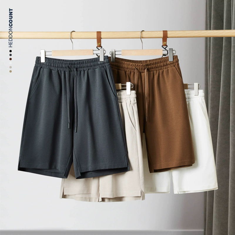 Открыто японское чувство текстуры в стиле летом для мужчин удобный дышащий спорт досуг сплошной цвет шорты укороченные брюки для мужчин