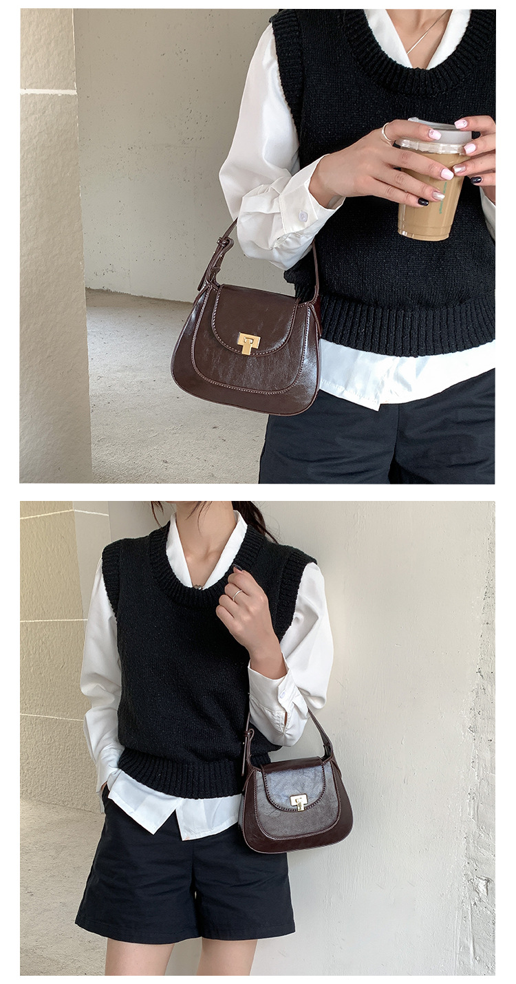 Version coréenne de la coque portable Meilad pour filles, housse à rabat avec boucle de niche, sac à bandoulière léger, sac à bandoulière en PU_voghion.com