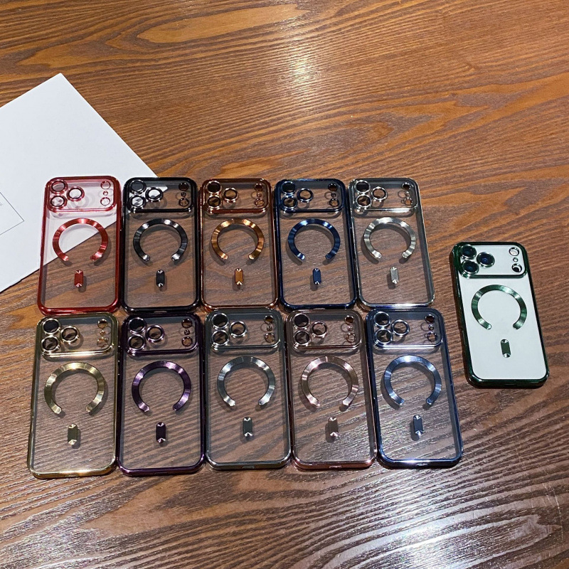 适用iPhone17PROMAX手机壳电镀磁吸带镜头膜苹果17Air透明防摔套|undefined