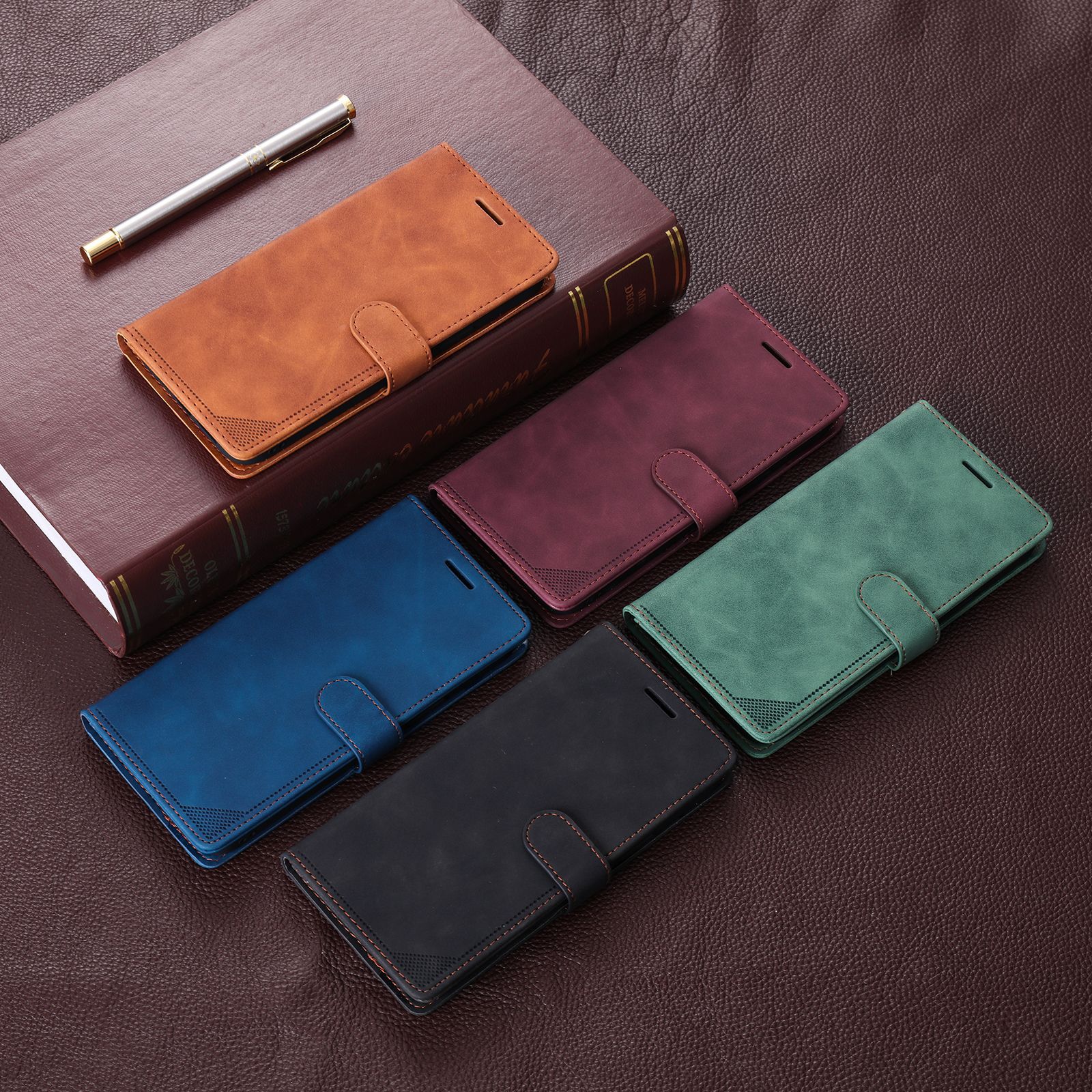 Business Phone Case With Card Holder And Anti-theft Protection_voghion.com