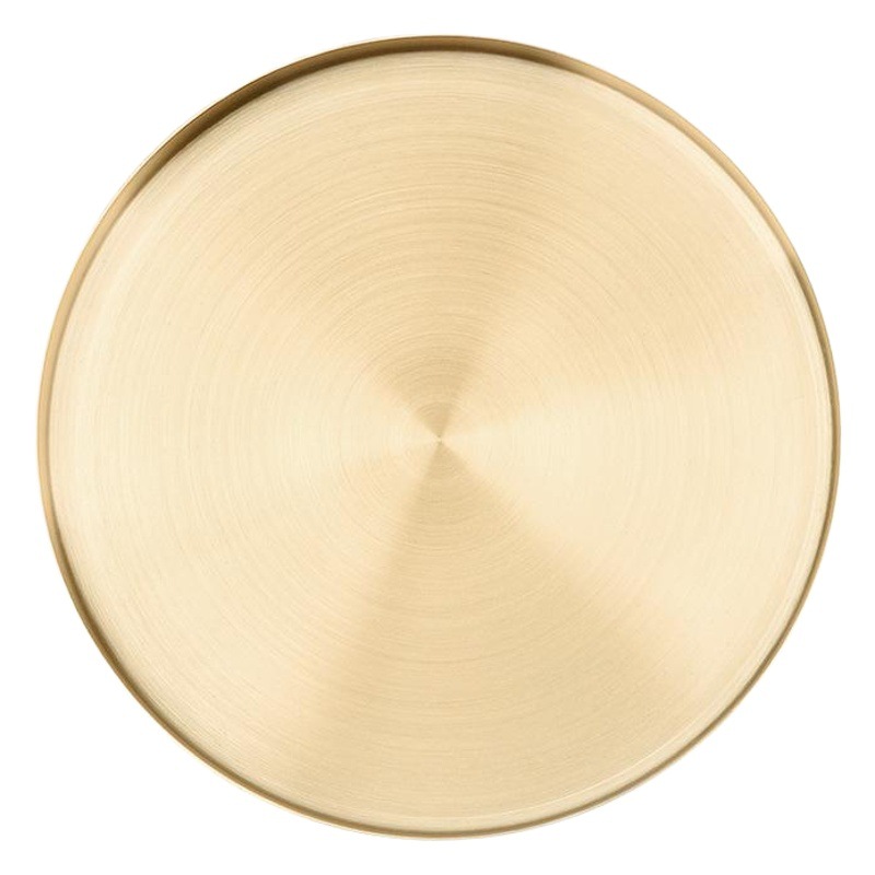 Bandeja de té de acero inoxidable dorado, bandeja redonda de aromaterapia, bandeja de almacenamiento de lujo ligera, bandeja de mesa cosmética