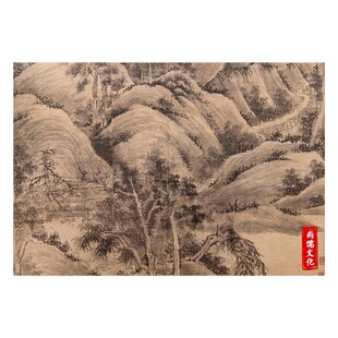 High hidden map of Xishan, Yuanwu town Chinese painting teaching big picture copy template yuan four landscape paintings wall chart
