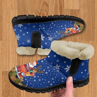 Snow Boots Snowman Christmas Quilted Boots Printed New Short Boots Fashion Factory Direct Foreign Trade Winter
