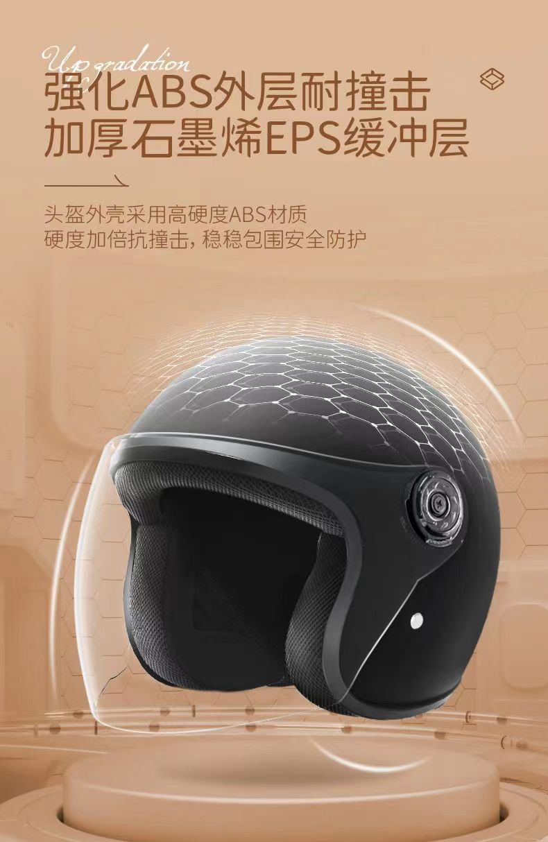 Suitable for Electric Car Helmet Winter Cold-proof Warm-keeping Anti-fall Men's and Women's Motorcycle Hats Half Helmet