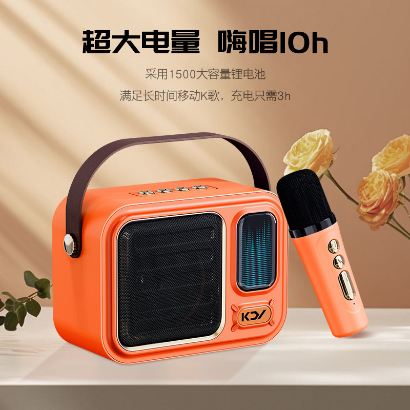 新手持ち式唱麦一体ミニbluetoothスピーカー携帯家庭パーティカラオケマイクスピーカー|undefined
