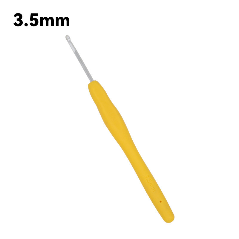 Tejido a mano arco iris ganchillo de mango suave TPR ganchillo de mango suave sólido ganchillo de aluminio ganchillo conjunto de agujas de lana