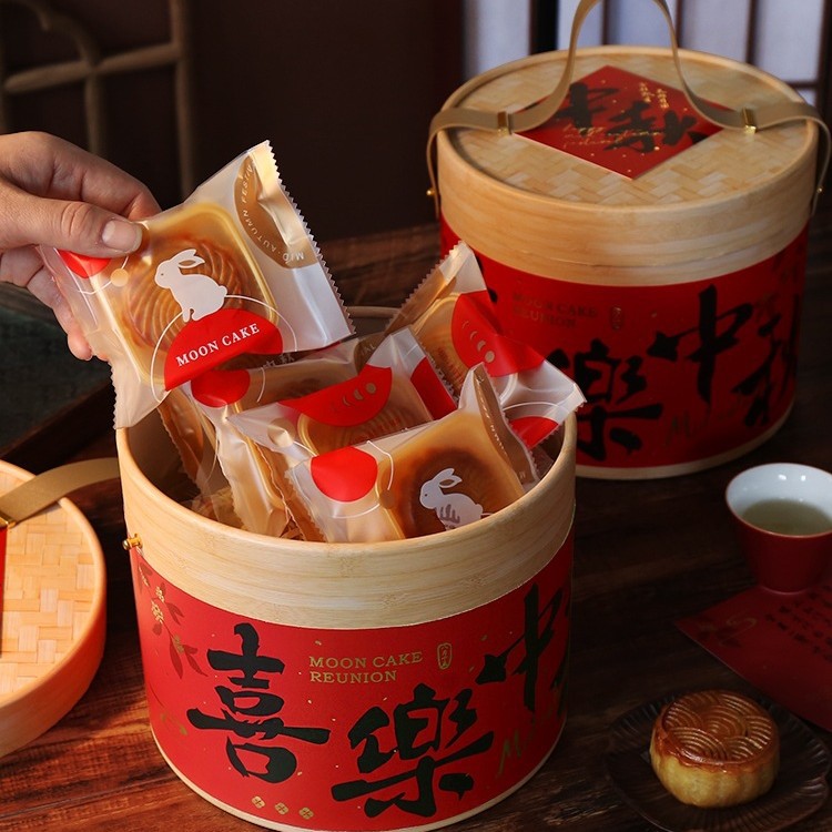 2025中秋包装盒礼盒手提抱抱桶月饼零食糕点蛋黄酥礼品盒空盒