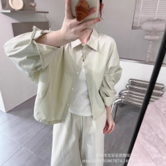 琪镌绘制秋季韩国衬衫女设计感小众宽松上衣衬衣高级感衬衣81686