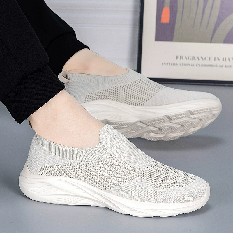 Обувь для пожилых людей, летние слипоны для папы большого размера, спортивная обувь с дышащей сеткой на мягкой подошве, прогулочная обувь для среднего и молодого возраста.