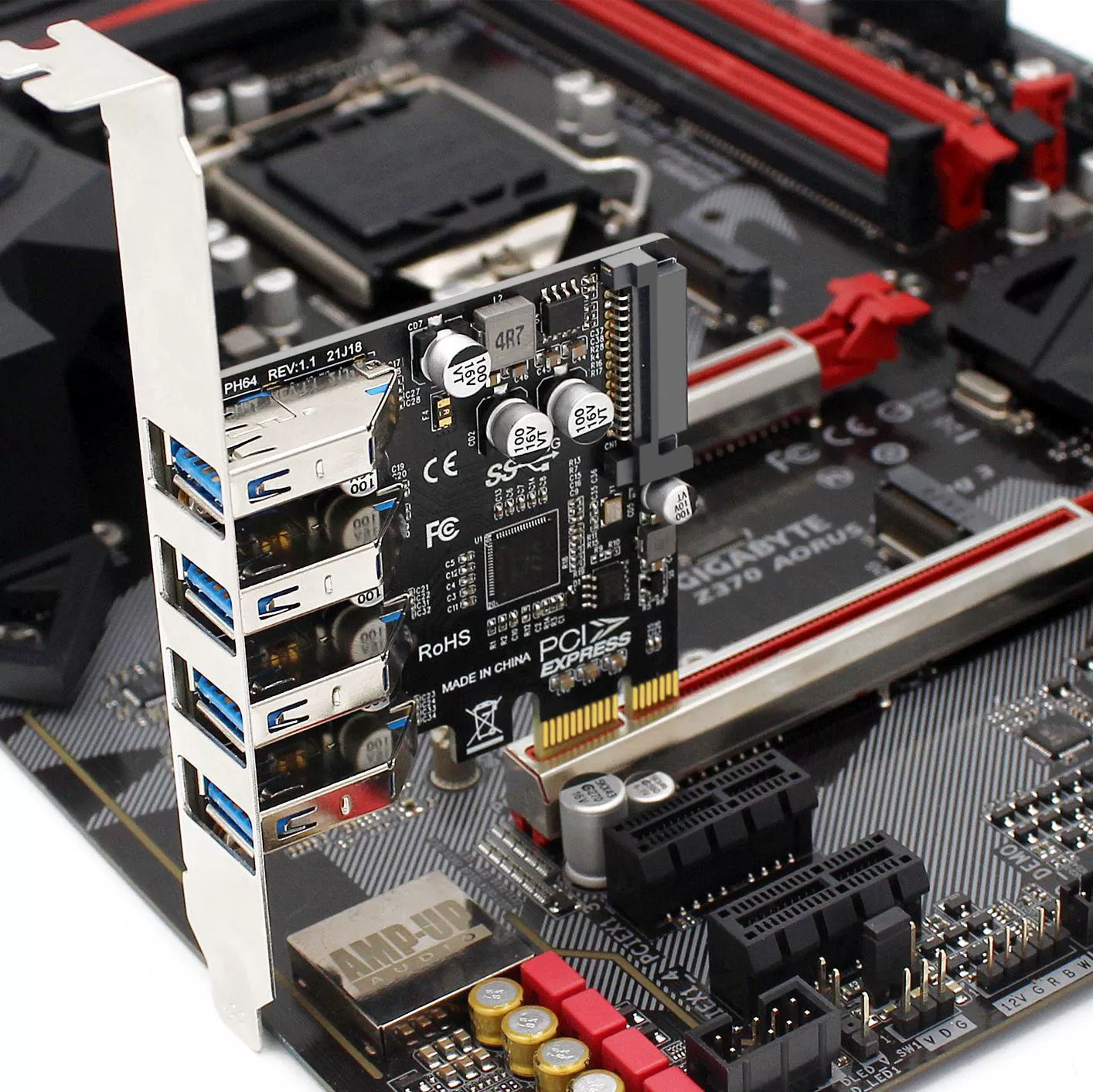П PCIe карта расширения USB3.0 на 4 порта 2U/4U корпус двойной источник питания 5G скорость VL805