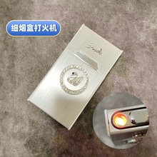 跨境克罗细支烟盒打火机防风个性创意点烟器20只装Cigarette Case