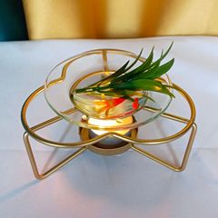 廠家直銷浮萍造型鐵藝薰香燭台薰香擺件客廳臥室家居鐵藝架子批發