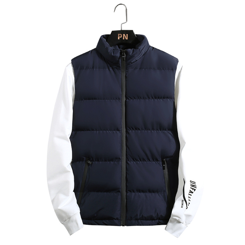 Transfronterizo otoño y invierno chaleco de hombre chaleco de color sólido marca de moda coreana engrosado caliente hombre gran camisa de hombro de pareja