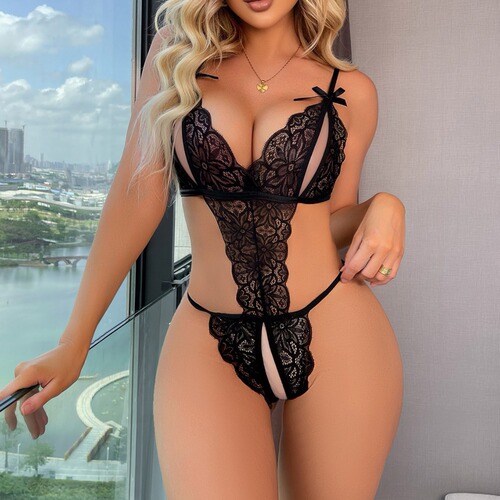 European and American-style push-up lingerie & sleepwear, hollowed-out backless bodysuits, adult sexy seduction uniform sets