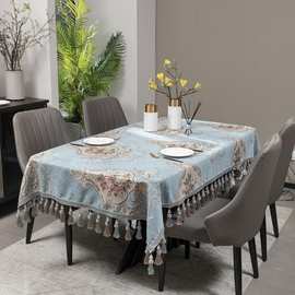 欧式奢华家用长方形正方形布艺椭圆形客厅茶几台布餐桌布圆桌桌布
